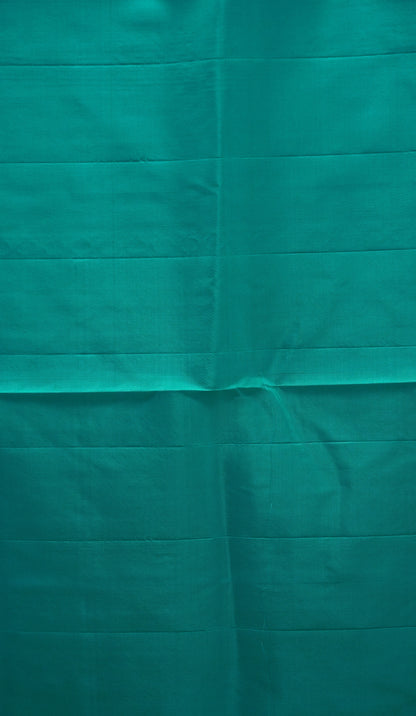 Pure Soft Silk Saree 1  1/2 Warp - Peach - Teal Blue