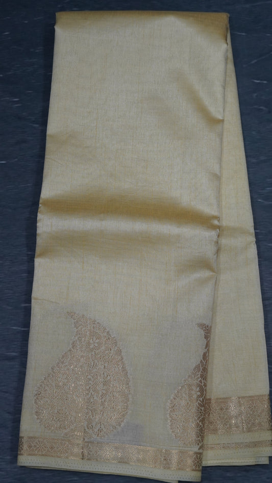 Semi Tussar Saree-Sandal Leaf Butta