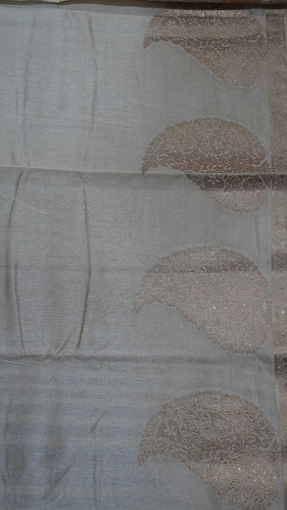 Semi Tussar Saree-Sandal Leaf Butta
