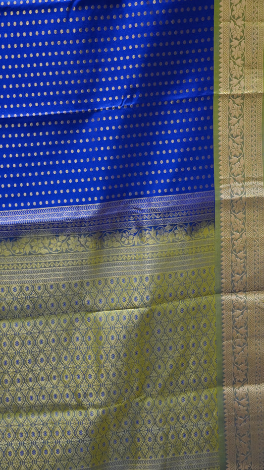 Akshayam - Pure Kanjivaram Saree- Ink Blue 1000 Butta