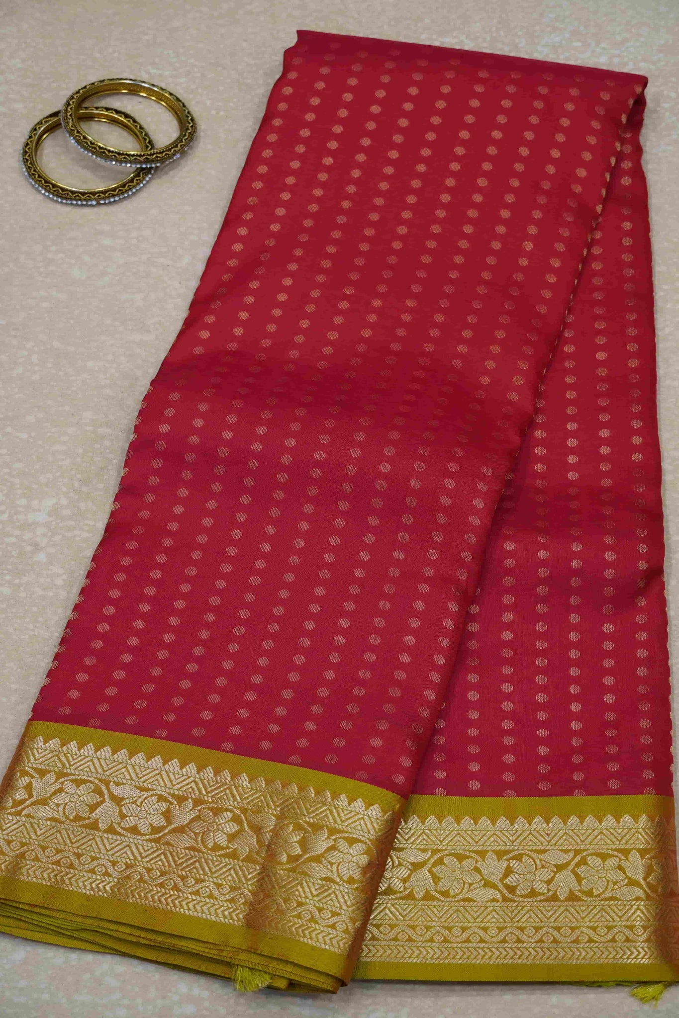 Akshayam - Pure Kanchipuram Saree - Red 1000 Butta