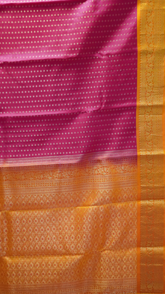 Akshayam - Pure Kanjivaram Saree - Rani Pink 1000 Butta
