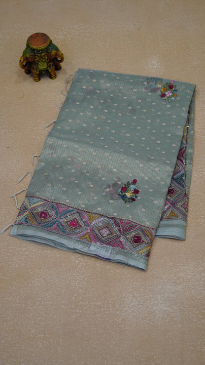Tissue Kota Saree - Green