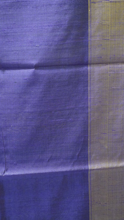 Pure Dupion Silk Saree - Beige Tower Border