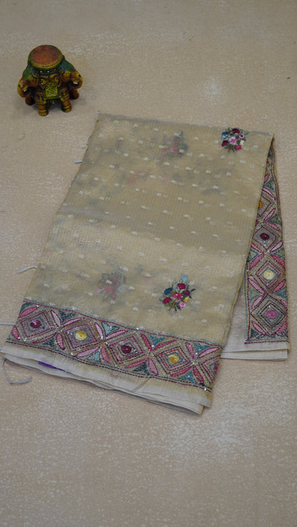 Tissue Kota Saree - Gold