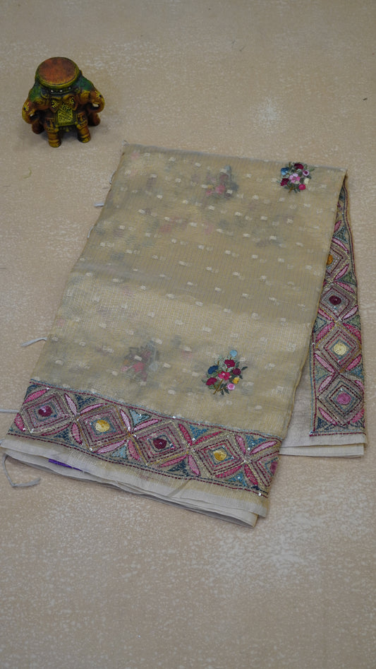Tissue Kota Saree - Gold