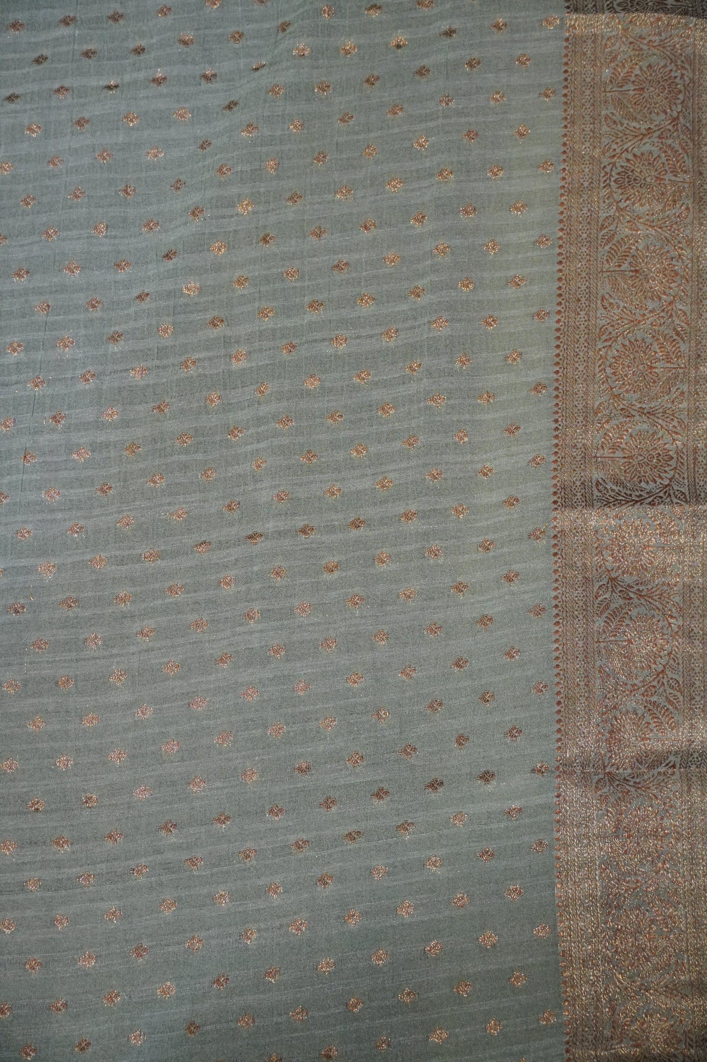 Banarasi Geogette Saree - Wine - Light Green