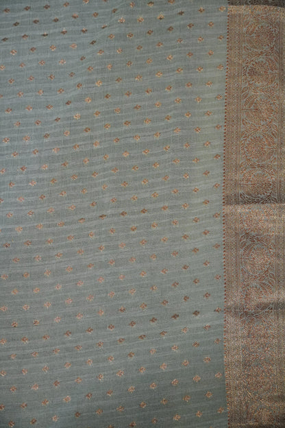 Banarasi Geogette Saree - Wine - Light Green