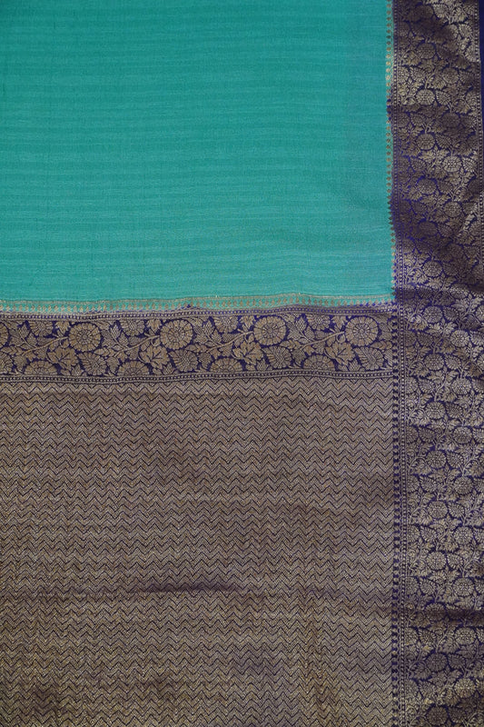 Banarasi Georgette Saree - Sea Green - Wine