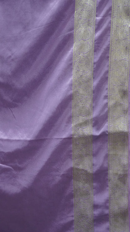 Semi Mysore Silk- Lavender Double Border