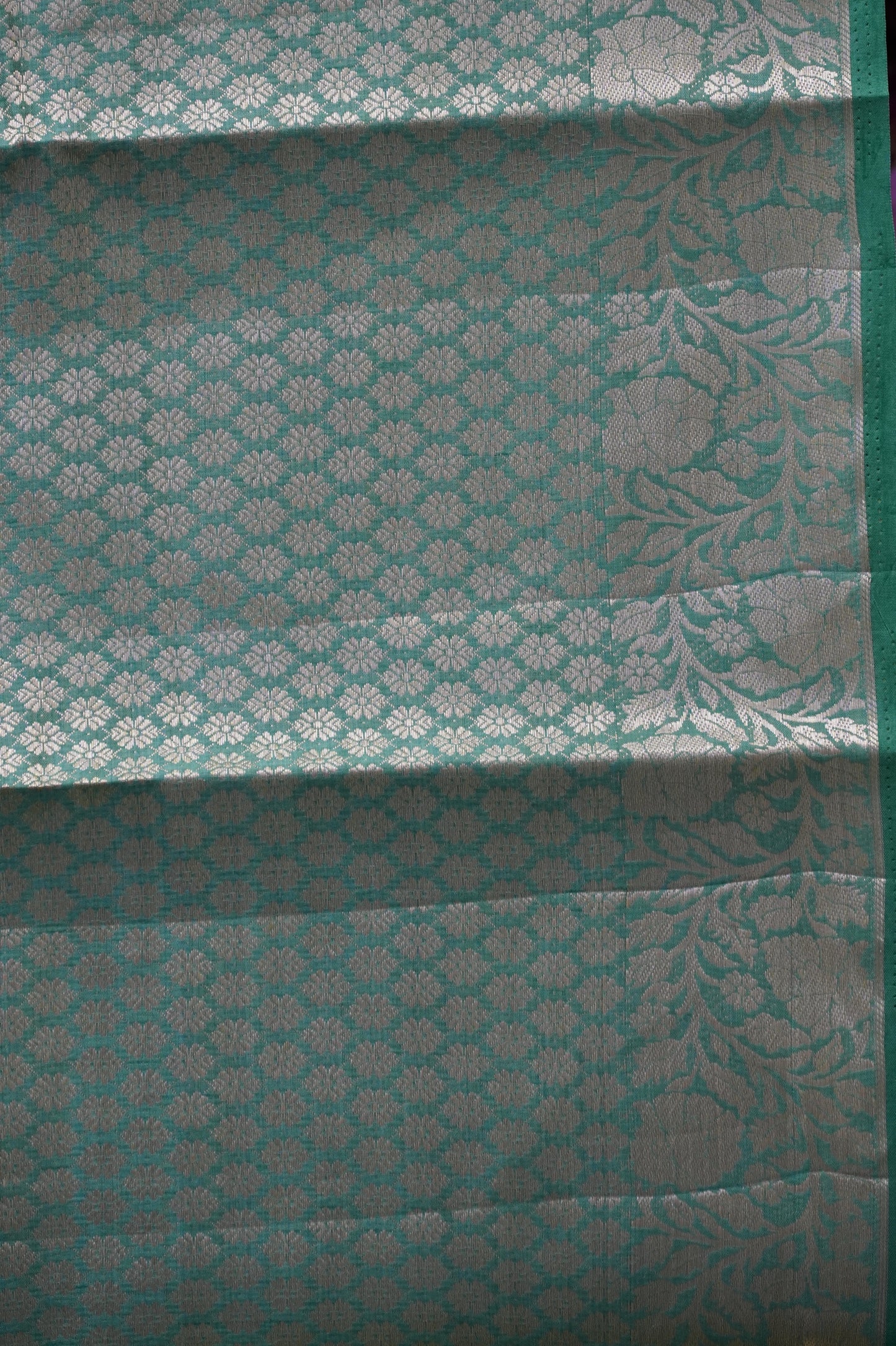 Semi Tussar Saree with Jacquard Border - Green