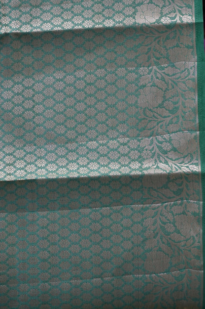 Semi Tussar Saree with Jacquard Border - Green