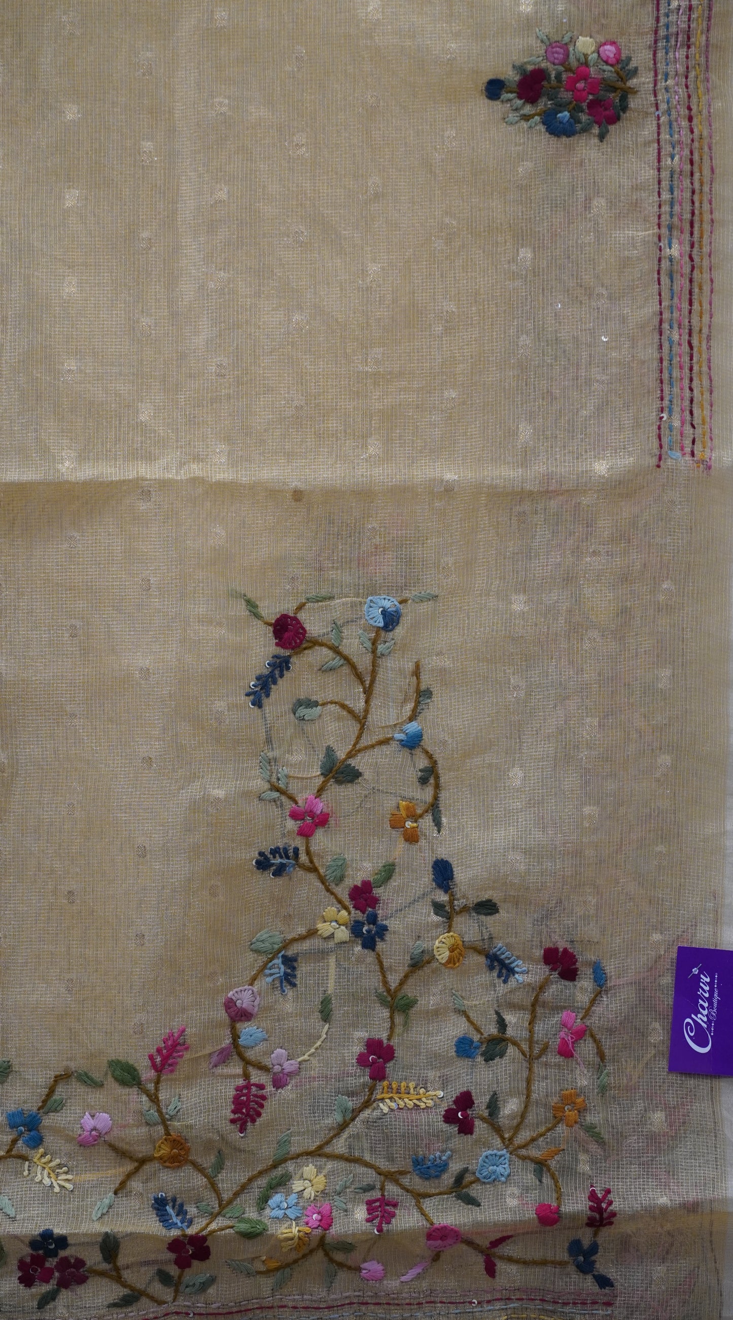 Tissue Kota Saree - Gold