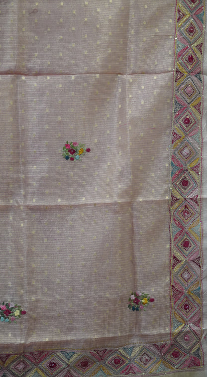 Tissue Kota Saree - Pink
