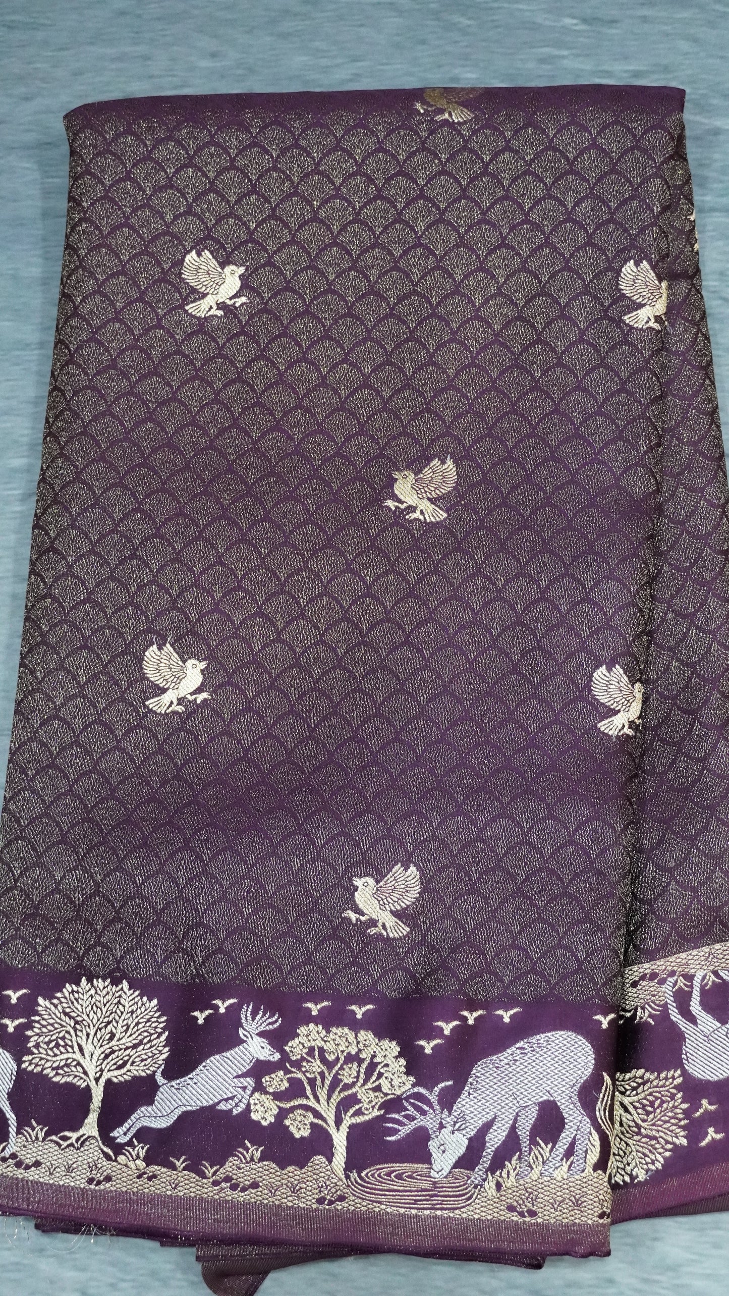 Banarasi Tussar saree- Wine