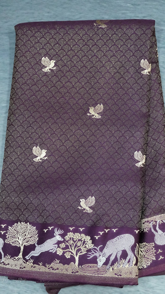 Banarasi Tussar saree- Wine
