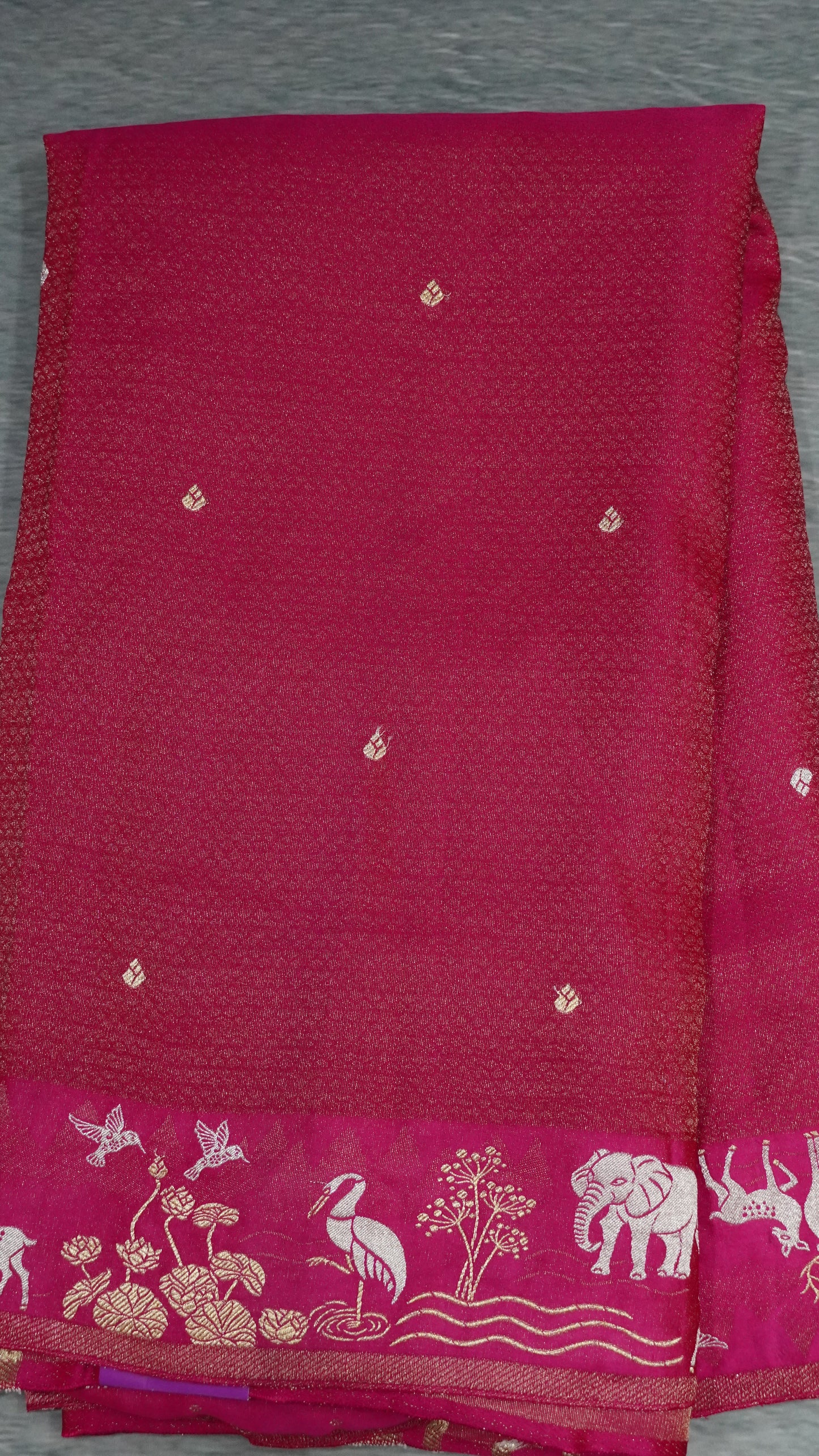 Banarasi Tussar saree- Rani Pink
