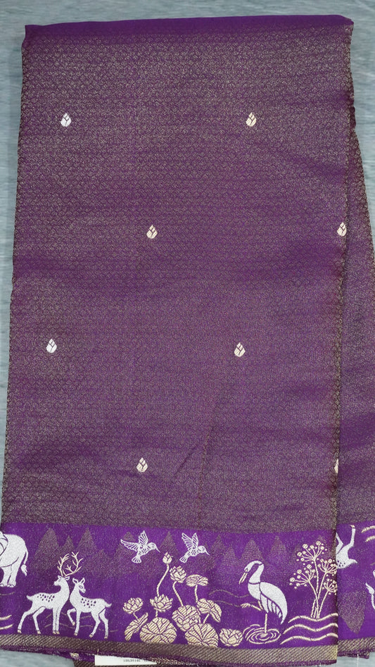 Banarasi Tussar saree- Purple