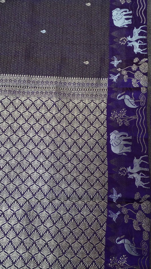 Banarasi Tussar saree- Purple
