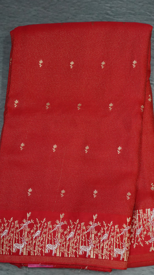 Banarasi Tussar saree- Red