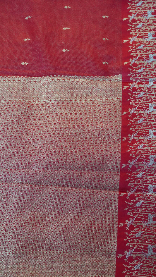 Banarasi Tussar saree- Red