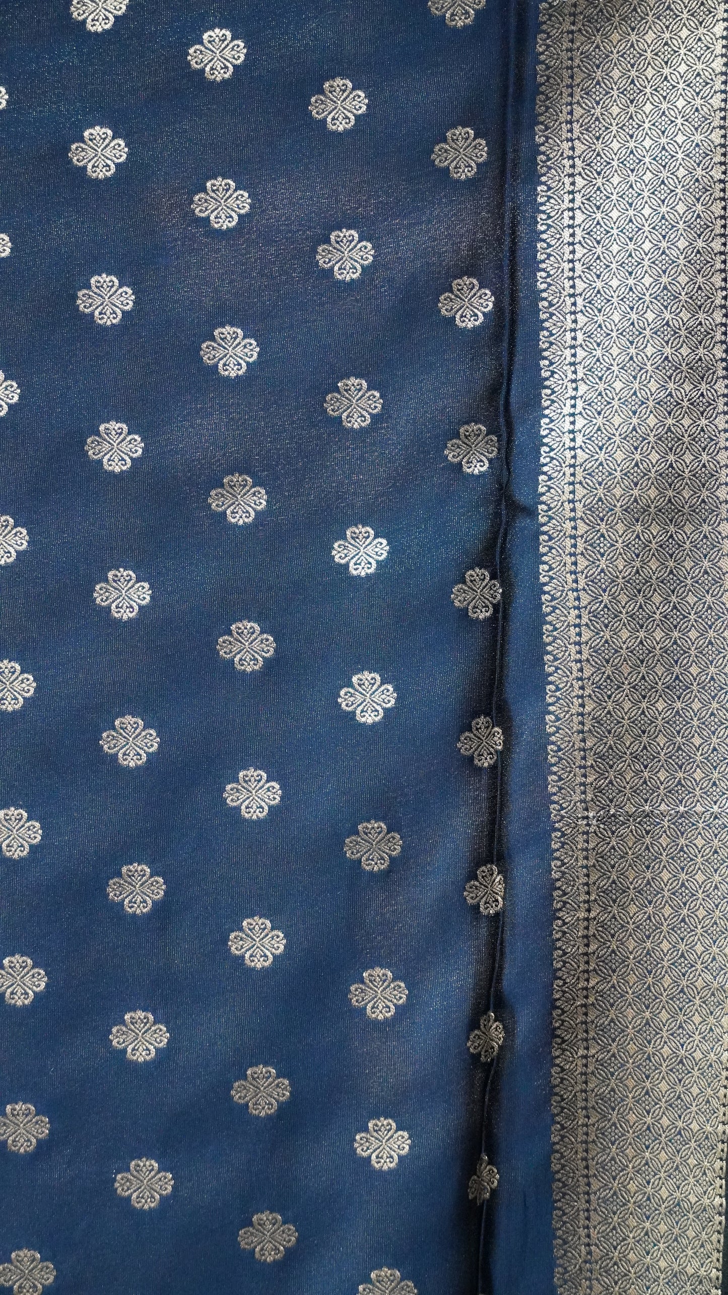 Banarasi Tussar saree- Peacock Blue