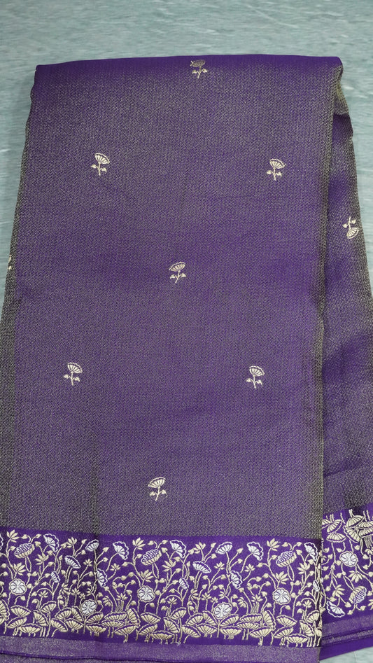 Banarasi Tussar saree- Purple