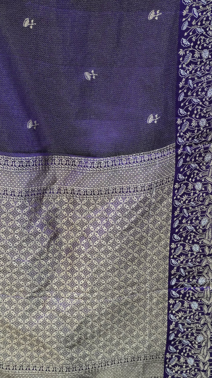 Banarasi Tussar saree- Purple