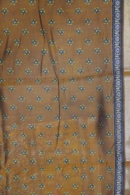 Mal Chanderi Saree - Mustard