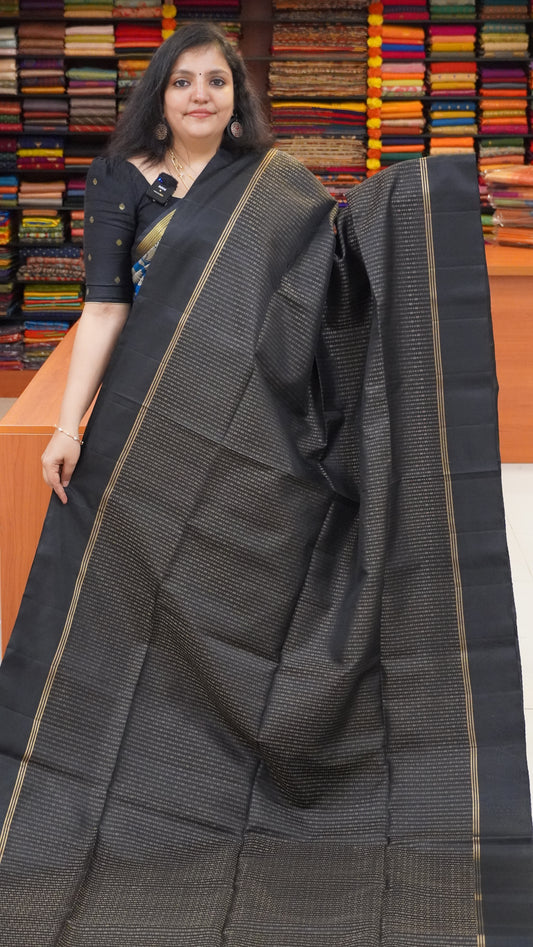 Soft Silk Saree Vairaoosi - Black