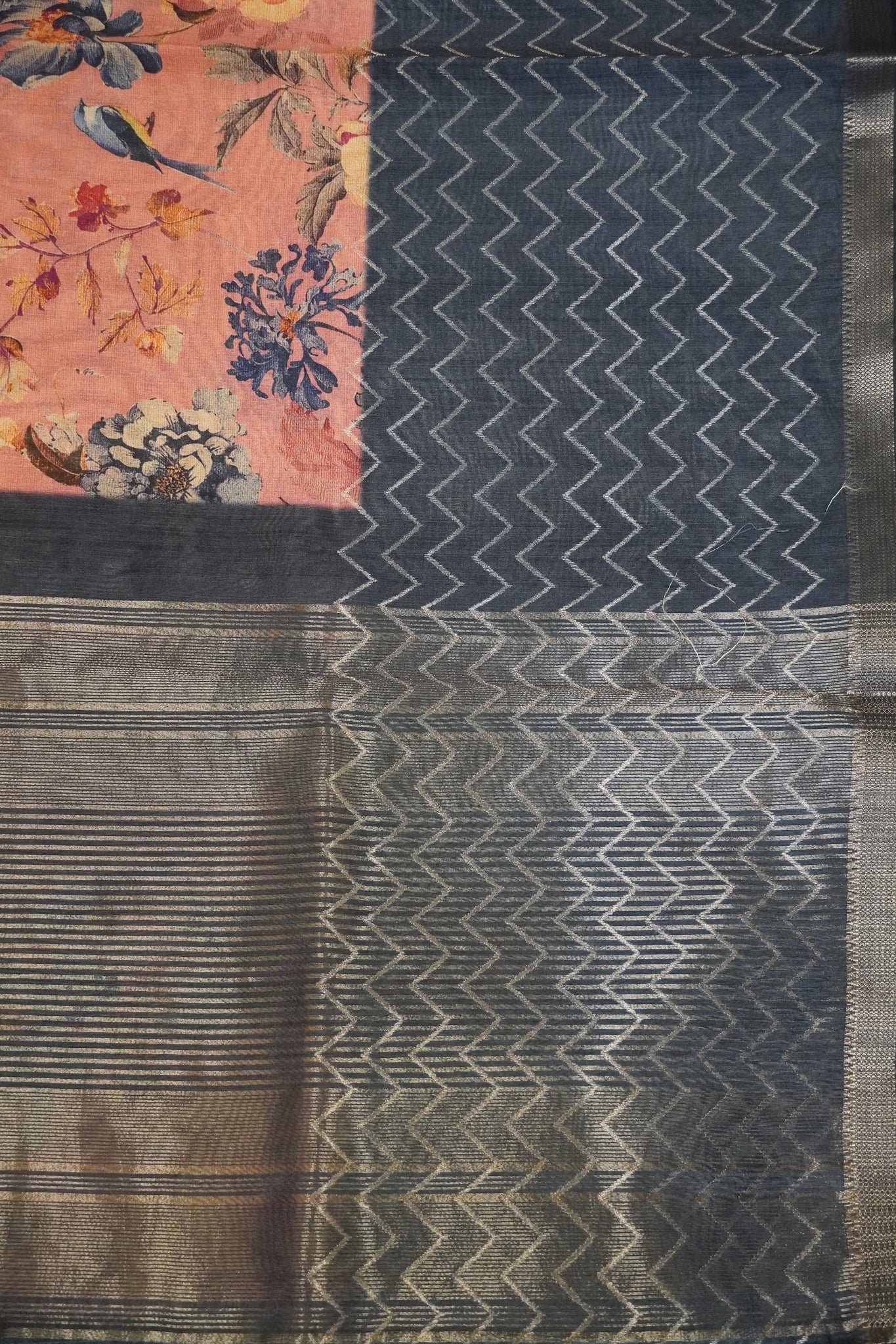 Tissue Tussar Saree - Pale Pink