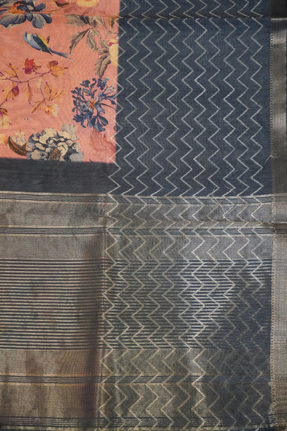 Tissue Tussar Saree - Pale Pink