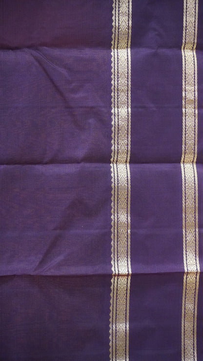 Pure Soft Silk Saree Rettapet Border - Peach
