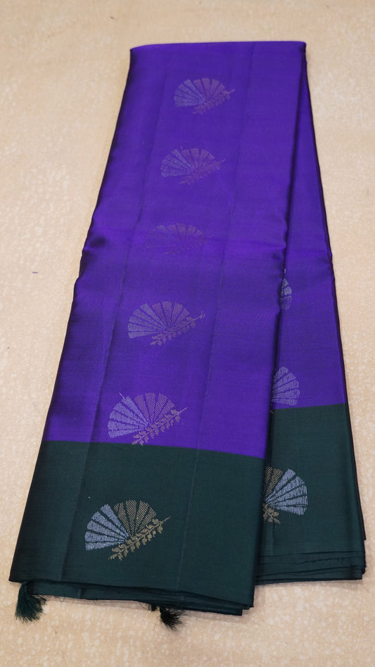 Pure Double Wrap Soft Silk Saree-Voilet