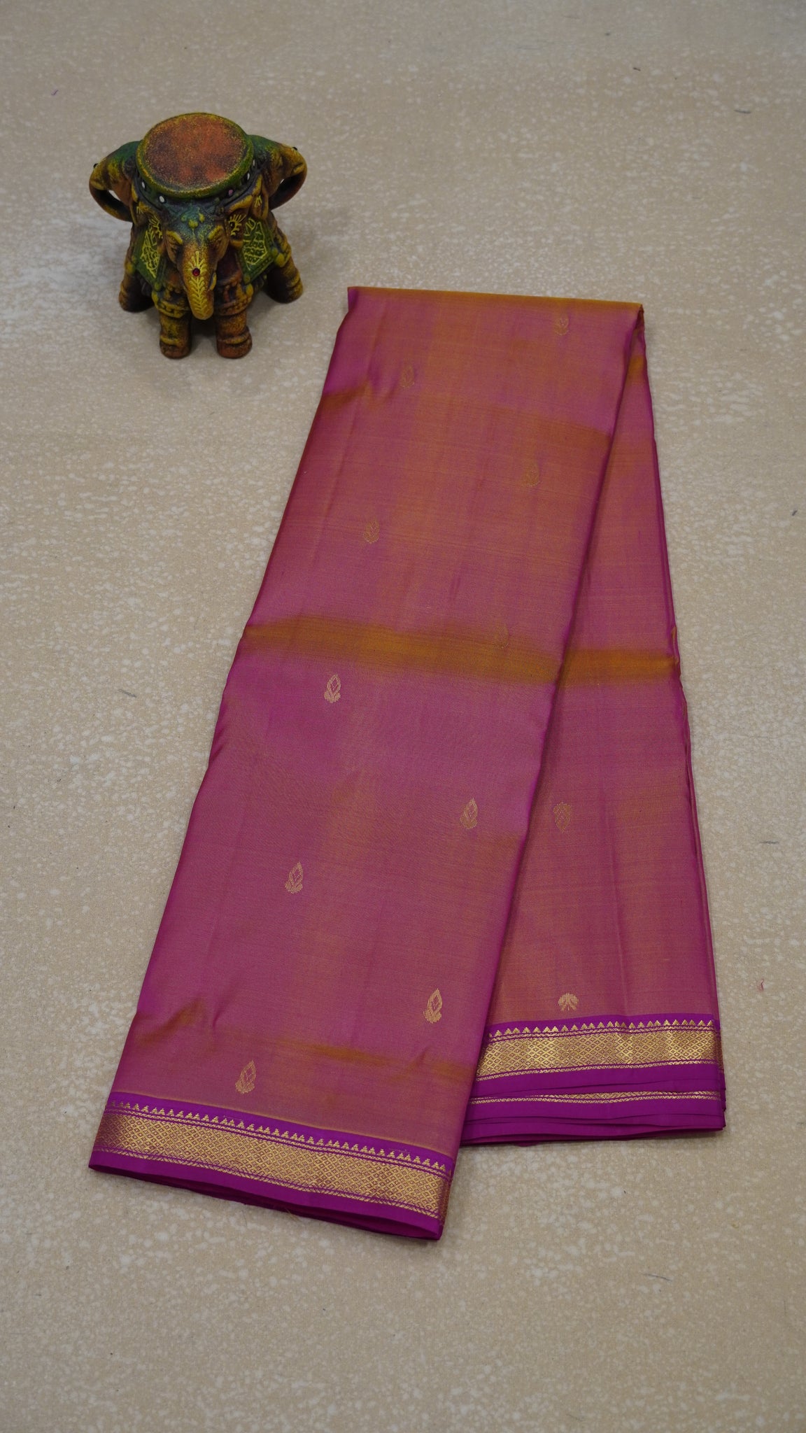 Pure Kanchipuram Silk Saree - Peachish Pink