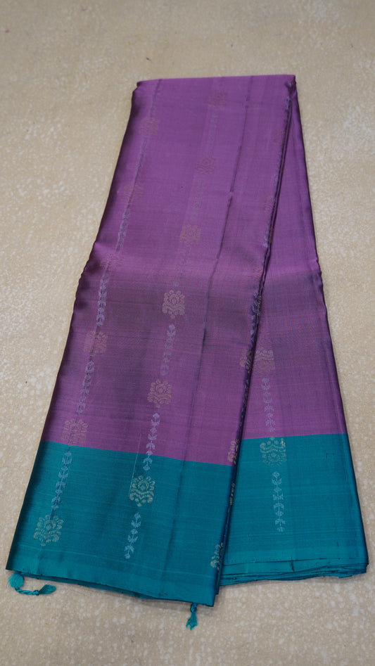 Pure Double Wrap Soft Silk Saree-Dusky Rose