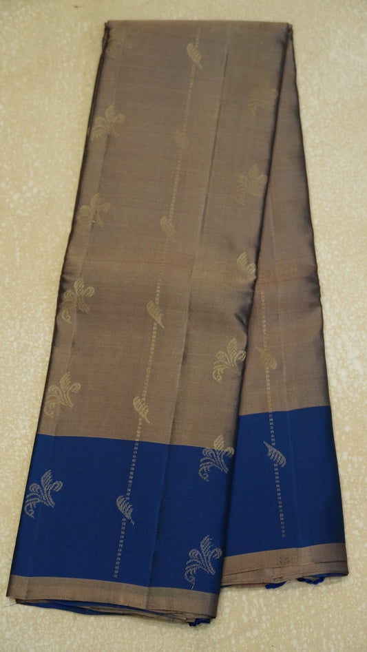 Pure Double Wrap Soft Silk Saree- Light Chocolate Brown
