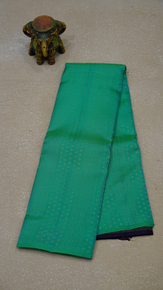 Soft Silk Saree 1  1/2 Warp- Teal Green