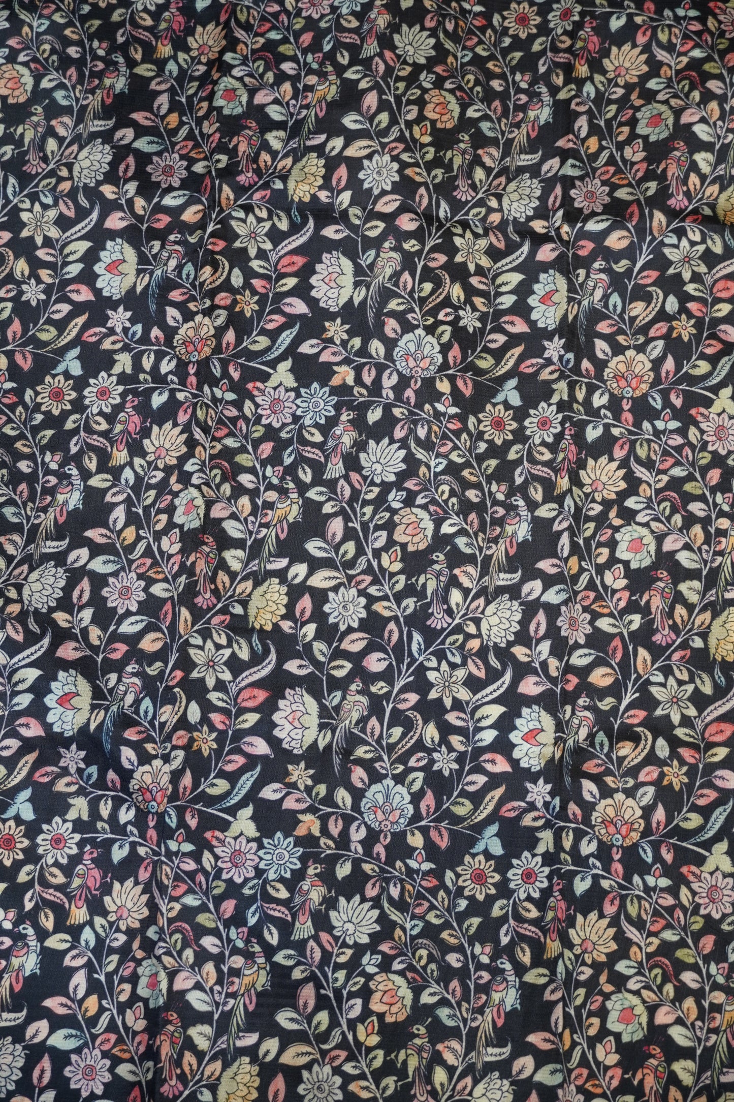 Semi Tussar Saree - Beige - Black