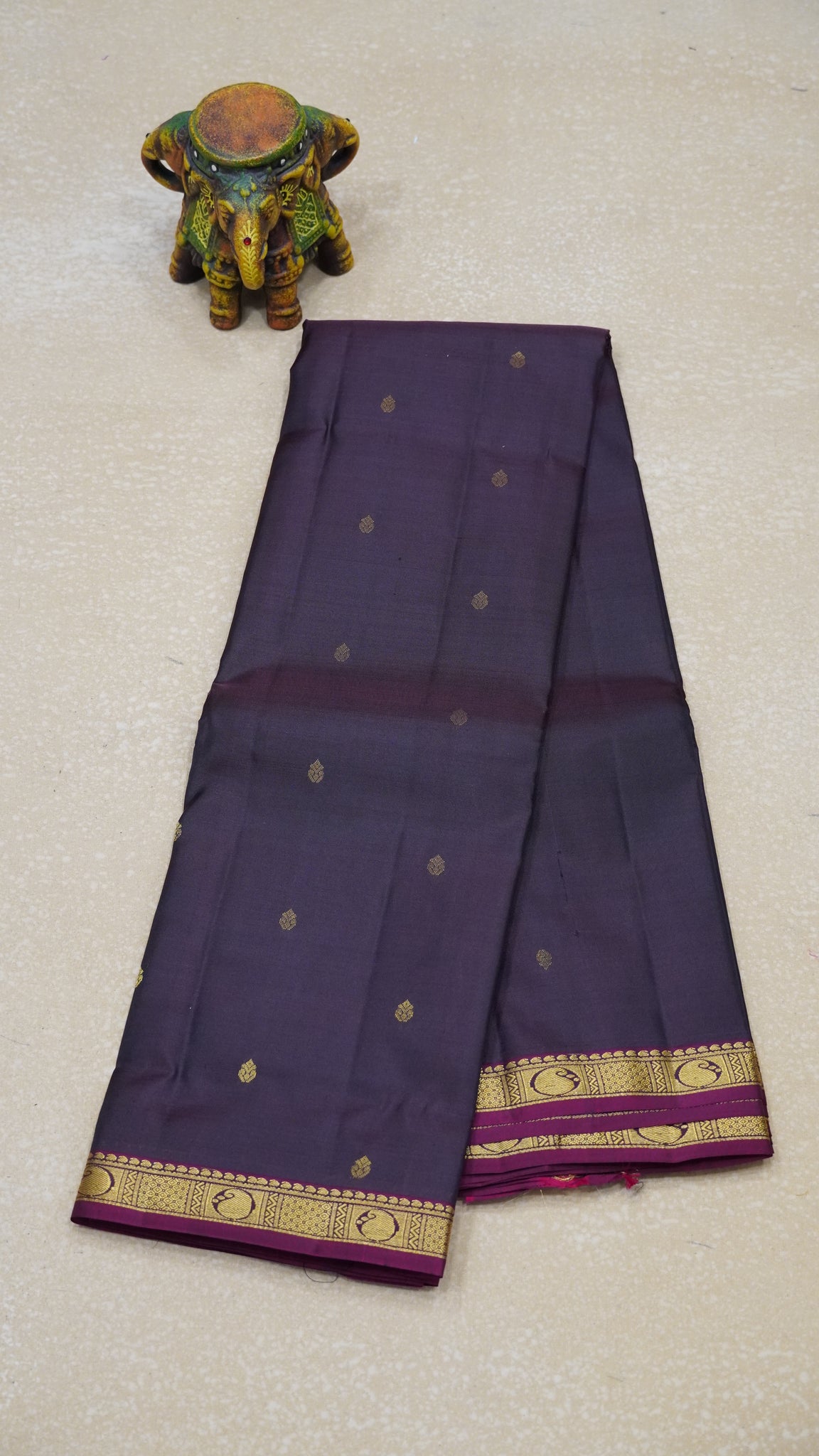 Pure Kanchipuram Silk Saree - Brown