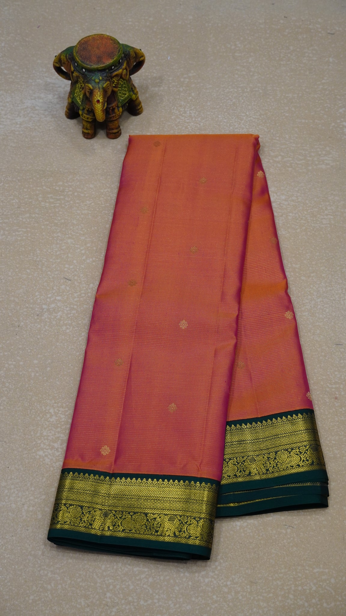 Pure Kanchipuram Silk Saree - Peachish Pink