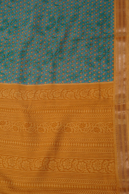 Crepe Silk Saree - Mini Floral Green