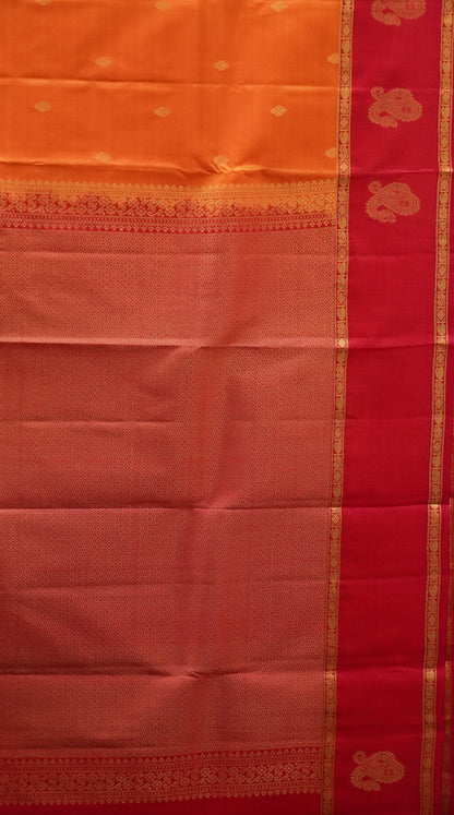 Pure Kanjivaram Silk Saree - Orange