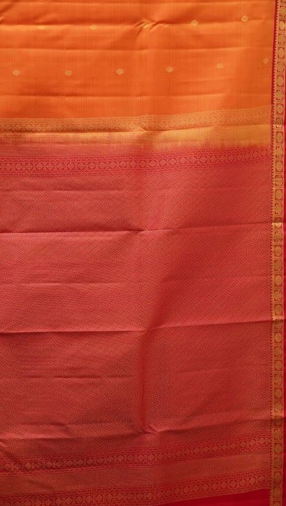 Pure Kanjivaram Silk Saree - Orange