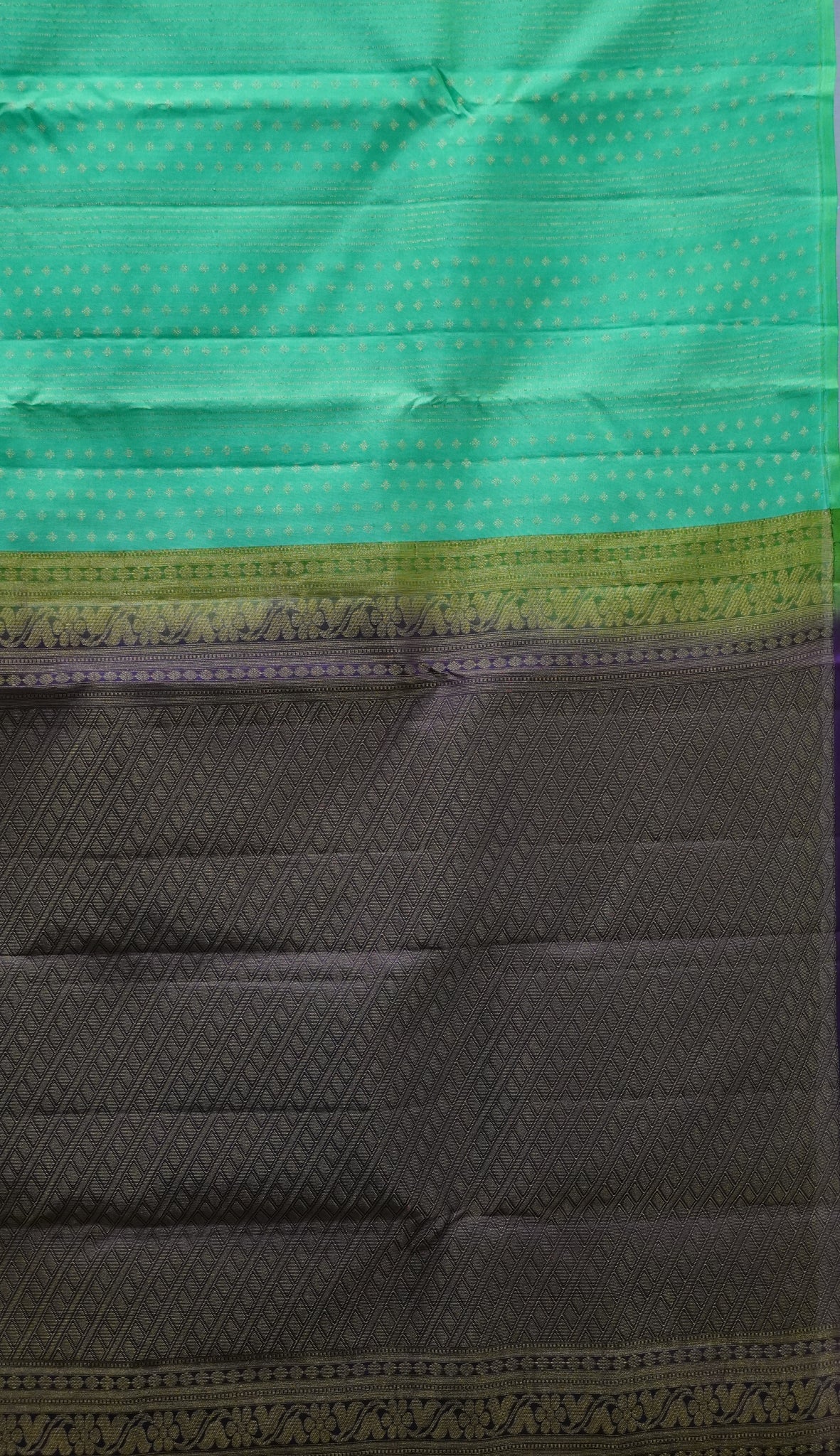 Pure Soft Silk Saree 1  1/2 Warp- Teal Green