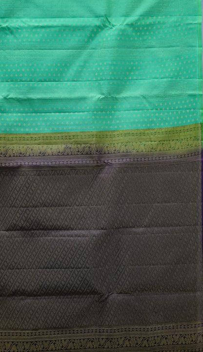 Pure Soft Silk Saree 1  1/2 Warp- Teal Green