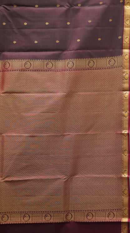 Pure Kanjivaram Silk Saree - Brown