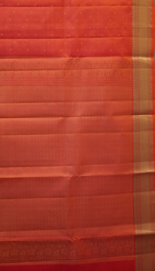 Pure Kanjivaram Silk Saree - Orange