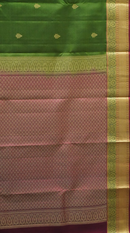 Pure Kanjivaram Silk Saree - Olive Green