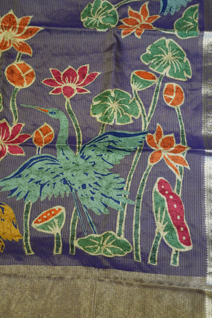 Tissue Kota Saree - Pichwai Purple